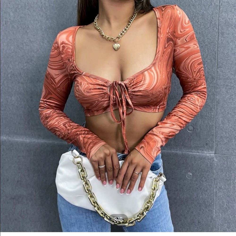 SHEIN Marble Crop Top Size 4